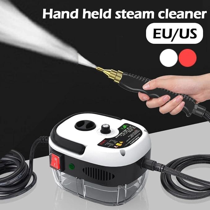 High Pressure Steam CleanerPortable Handheld High Temperature Steam Cleaner for Household Car Decoration Kitchen Bathroom Furniture with 3 BrushWhite
