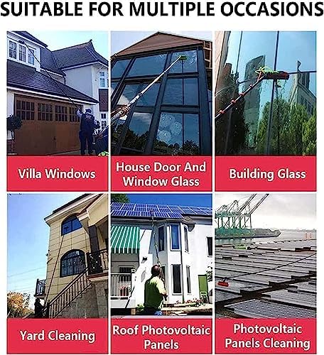 Glass Cleaning Brush Home Water Fed Telescopic Pole Kit Solar Panel Brush Rotating for Photovoltaic PanelTelescopic Cleaning Brush Kit 36ft/11m Extension Pole for Washing Solar Panels and W