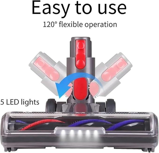 Compatible For Vacuum Cleaner Headlight Brush Head With Front Lights For Hard Floors And Carpet