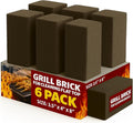 Commercial Grade Heavy Duty Grill Cleaning Brick Bulk 6 Pack. Pumice Stone Cleaner Tool Cleans and Sanitizes Restaurant Flat Top Grills or Griddles Effectively Without Harsh Chemicals or Abrasives