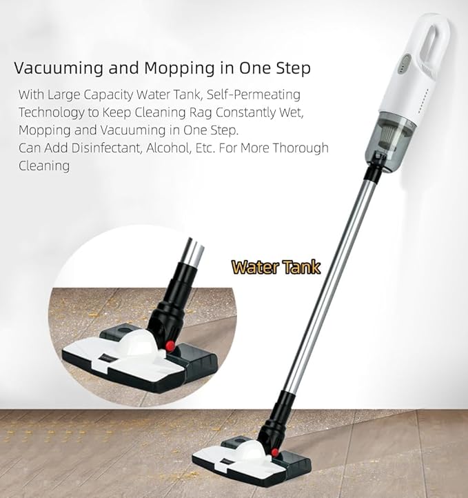 Cordless Vacuum Cleaner Vacuum and Mop Combo Lightweight Rechargable Stick Vacuum Deep Clean and Wash for Home Hardwood Floor Carpet