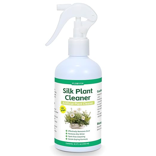 Silk Plant Cleaner Spray No Wipe Artificial Plant Cleaner for Fake Plants &amp Flowers Quick-Dry Dust Remover for Silk Flowers Restores Shine Spot-Free Cleaning Spray Fake Greenery Plant Clean