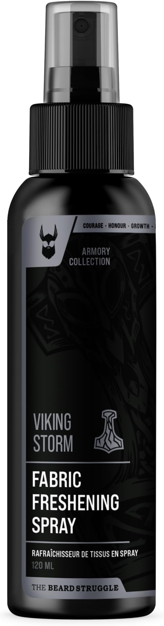 Fabric Freshener Spray by The Beard Struggle - Linen Spray Freshener for Cloths Bed &amp Room Air Freshener - Odor Eliminator with Luxury Fragrance - Viking Storm Silver Collection (120ml)