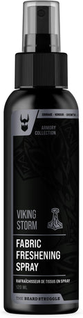 Fabric Freshener Spray by The Beard Struggle - Linen Spray Freshener for Cloths Bed &amp Room Air Freshener - Odor Eliminator with Luxury Fragrance - Viking Storm Silver Collection (120ml)
