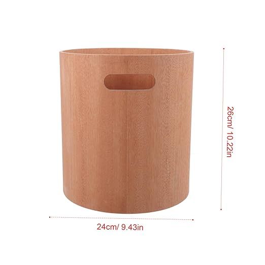 PRETYZOOM Wooden Table Trash Can Capacity Desk Garbage Bin Wastebasket for Home Office Makeup Table Vanity Counter