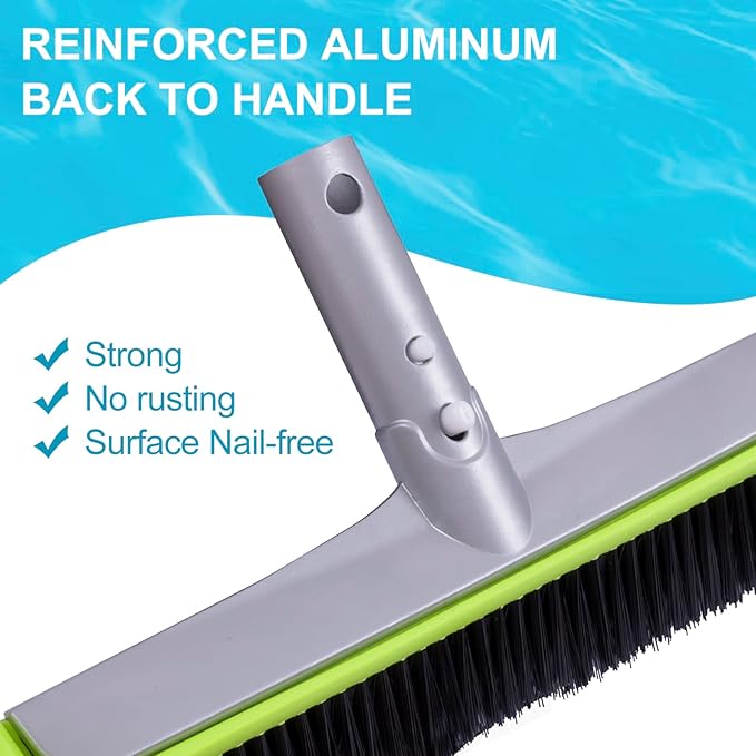 Sepetrel Pool Brush Head for Cleaning WallsHeavy Duty Inground/Above Ground Swimming Pool Round Scrub Brushes with Premium Strong Bristle &amp Reinforced Aluminium Back