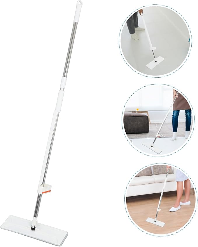 BESTYASH 36cm Self-Washing Flat Mop Set with 3 Microfiber Pads Dual Use Wet/Dry Cleaning Mop for Household Floors Easy Squeeze Design for Quick Drying and Convenience