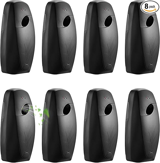 8 Pack Automatic Air Freshener Spray DispenserWall Mounted or Free Standing Auto Freshener Dispenser Aerosol Sprayer for Hotel Office Living Room Bathroom Commercial Place