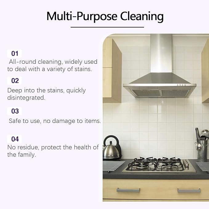 Multi-Purpose Cleaner For Kitchen Grease &amp Bathroom Stains - Surfactant Formula Removes Acidic Stains Preserves Original Color Easy To Use(2PCS)