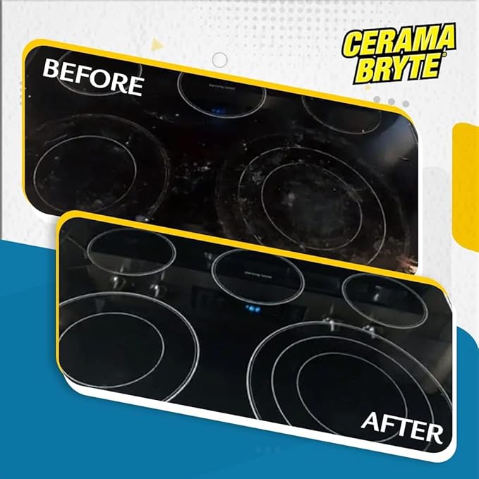 Cerama Bryte Cook Top Cleaner 18 oz 2-Pack &amp 3 Scraper Pad Pack