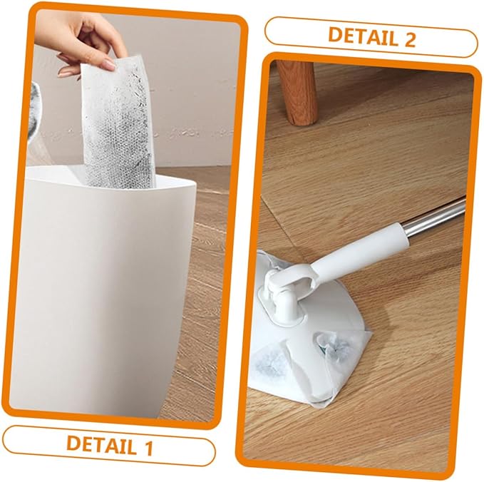 Rotatable Dust Mop with Triangular Microfiber Head White Extendable Handle Household No-wash Cleaning Mop for Floor and Desktop Dust Removal