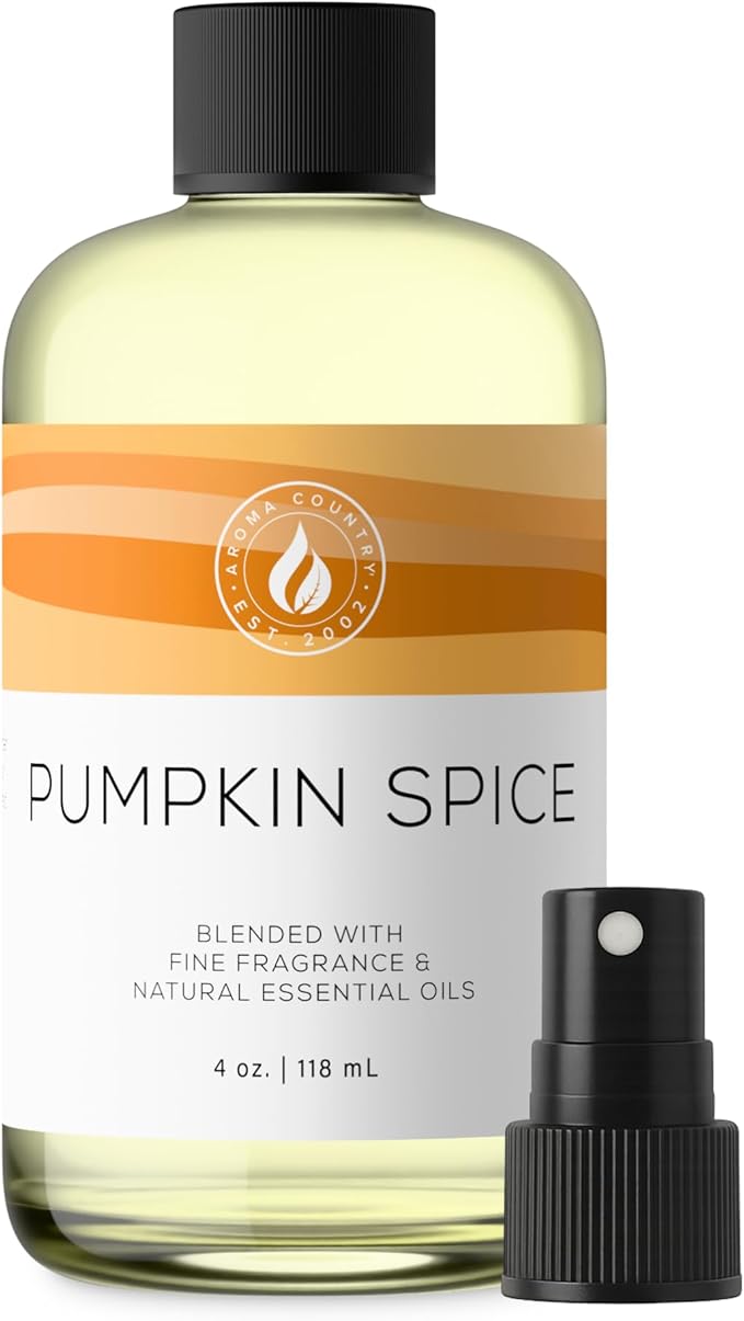Aroma Country Pumpkin Spice Diffuser Oil - Luxury Essential Oils for Diffuser Refill &amp Air Freshener Room Spray Long-Lasting Natural Home Fragrance for Diffusers &amp Machines (4 Fl Oz)
