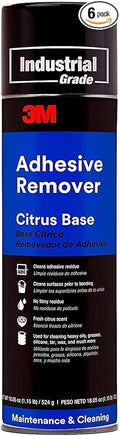 3M Citrus Base Adhesive Remover 6041 – 24 fl oz Aerosol Spray (Chlorine-Free Solvent) – Industrial Strength Cleaner Safe on Most Surfaces Pleasant Citrus Scent – 6-Pack