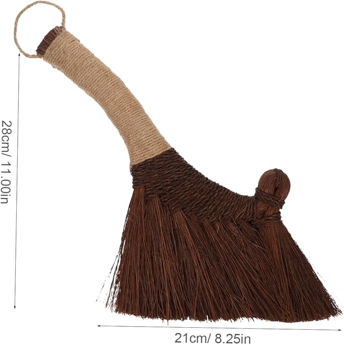 Dust Brush Desk Dust Mop Natural Broom Handmade Vietnamese Straw Gentle Furniture Easy to Clean Portable