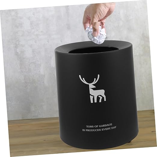 GLEAVI Round Double-Layer Trash Can Household Wastebasket Plastic Garbage Container for Bedroom Kitchen Office Lidless Easy to Clean