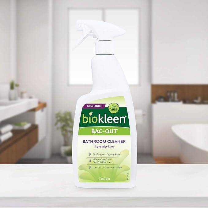 Biokleen Bac-Out Natural Bathroom Cleaner - 2 Pack - Enzyme Professional Strength Enzymatic Cleaner for Bathroom Eco-Friendly Plant-Based No Artificial Fragrance - Packaging May Vary