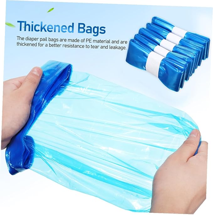 5 Rolls Pe Diaper Pail Bags 260mm X 7m Thickened Trash Bags for Nursery and Outdoor Use
