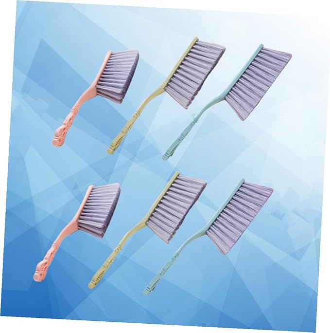 CHILDWEET 6pcs Thick Hollow-Handle Cleaning Brushes for Sofa and Bed Dusting Household Dust Removal Tool Set in Blue Green and Pink for Furniture and Home Cleaning