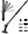 HOTO Flexi™ Cordless Electric Spin Scrubber Adjustable Angle Extendable Handle Smart Display IPX7 Waterproof Powerful Cleaning Scrubber with 8 Replaceable Brush Heads for Bathtub Bathroom Tile