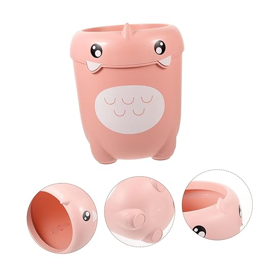 PRETYZOOM Cartoon Dinosaur Trash Can Capacity Wastebasket for Boys and Girls Room Lidless Waste Bin Clamping Ring Decorative Home Office Storage
