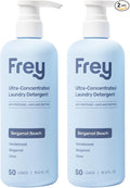 FREY Concentrated Natural Laundry Detergent - 50 Concentrated Loads of Long Lasting High Efficiency Liquid Laundry Detergent - Eco Friendly Blend of Great Smelling Biodegradable Natural Ingredients S