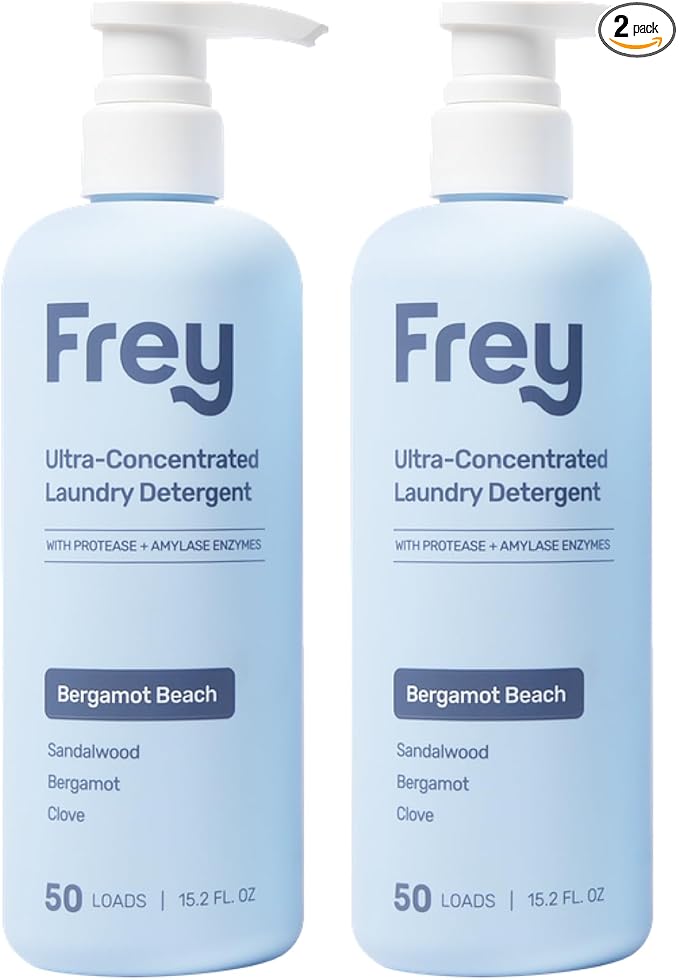FREY Concentrated Natural Laundry Detergent - 50 Concentrated Loads of Long Lasting High Efficiency Liquid Laundry Detergent - Eco Friendly Blend of Great Smelling Biodegradable Natural Ingredients S