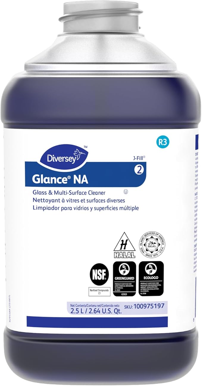 Glance 100975197 Non-Ammoniated Glass &amp Multi-Surface Cleaner for Streak Free Windows JFill Concentrate 2.5-Liter (Pack of 2)