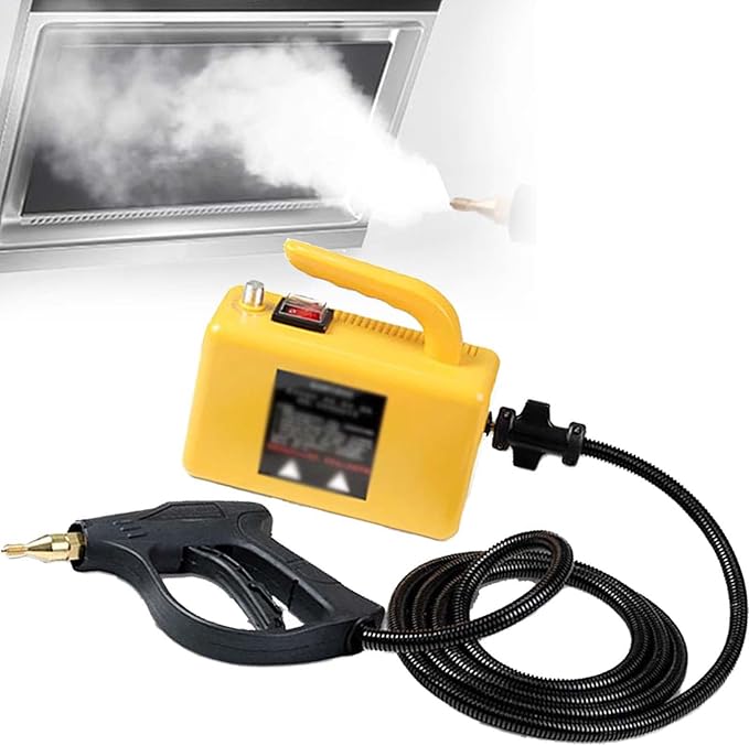 Pressure Steam Cleaner 2600W High Pressure Car Steam Engine for Car Detailing Handheld Steam Cleaner for Car Detailing Portable Steam Engine for Cleaning (110V/220V)Yellow-220V