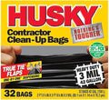 42 Gal Poly - America HKR42WC032B Black Husky Wave Cut Contractor Trash Bags 32-Count