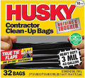 10-Pack of 42 gal Poly - America HKR42WC032B Black Husky Wave Cut Contractor Trash Bags 32-Count