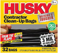 5-Pack of 42 gal Poly - America HKR42WC032B Black Husky Wave Cut Contractor Trash Bags 32-Count