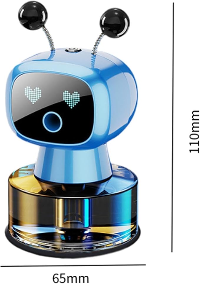 Generic Cute Robot Car Diffuser Aroma Essential Oil Diffuser Compact Smart Car Air Freshener for Living Room Home Bedroom Office Blue