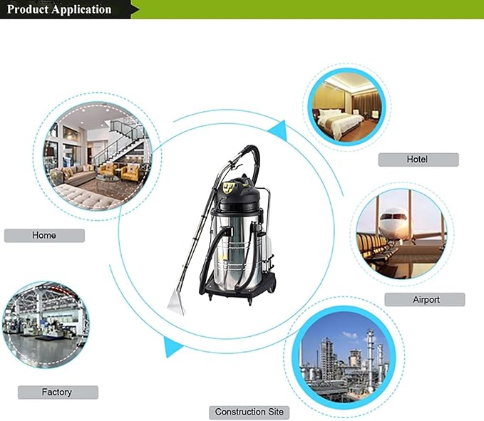 Carpet Cleaner Machine Powerful 3 in 1 Stainless Steel Deep Cleaning Extractorfor Household/Commercial Carpets Sofas and Curtains