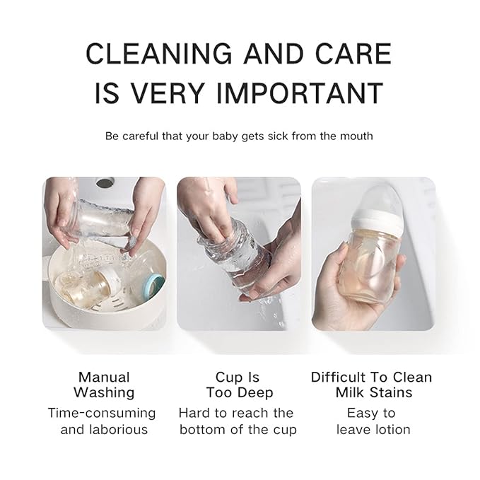 Electric Bottle BrushWaterproof IP65 Silicone Baby Bottle Cleaning Brush Kit for for Pregnant WomenNew Moms(4pcs)