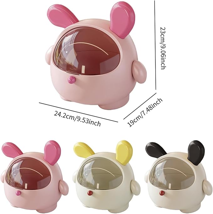 Yajuyi Desktop Trash Can Wastebasket Rubbish Storage Large Capacity with Lid Countertop Garbage Can Desktop Storage Box for Office Pink