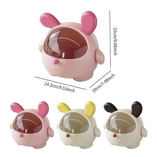 Desktop Trash Can Desktop Storage Box Sundries Barrel Reusable Countertop Garbage Can Wastebasket for Dressing Table Bedroom Pink