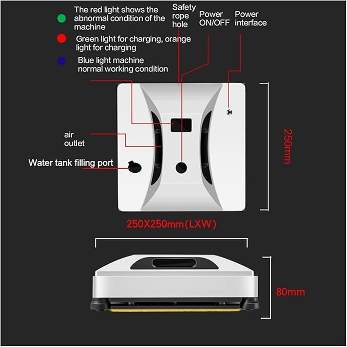 Window Cleaning Robot Square Window Cleaning Robot Electric Window Cleaning Machine Intelligent Magnetic Glass Cleaning Machine Window Cleaner Robot for Window Tiles Bathrooms