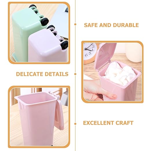 STOBAZA Multifunctional Small Desk Trash Can Mini Trash Cans for Desks Lid for Kitchen