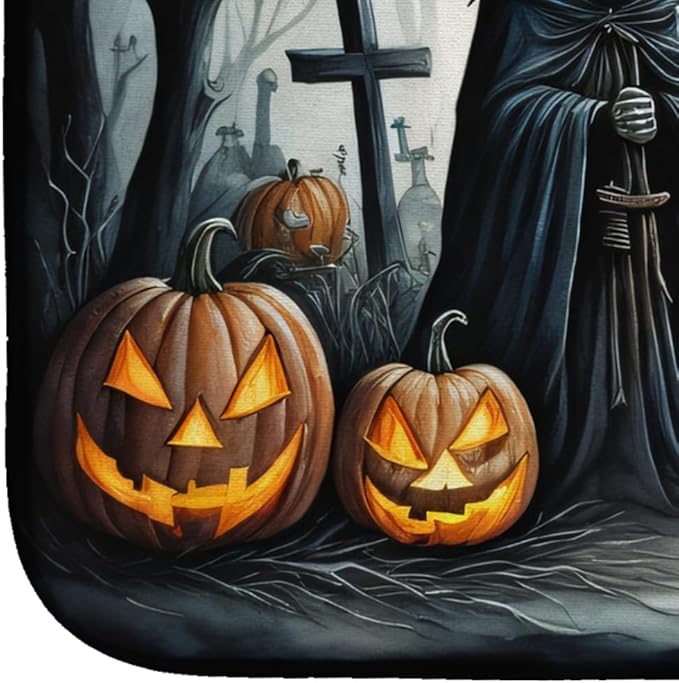 Caroline's Treasures DAC2275DDM The Grim Reaper Spooky Halloween Dish Drying Mat Absorbent Dish Drying Mat Pad for Kitchen Counter Dish Drainer Mat for Countertop 14 x 21 Multicolor