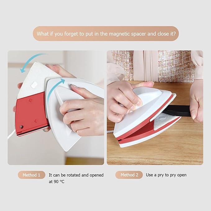 Magnetic Window Cleaner Magnetic Window Cleaner Double Side Cleaning Brush Window Outside Magnetic Glass Wiper Adjustable Thickness 3-30Mm