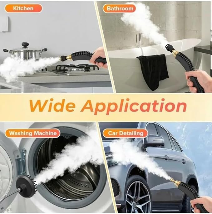 High Pressure Steam Cleaner Handheld Steam Cleaner for Home Kitchen Cleaning Hardwood Floor Furniture Car Bathroom Grout and Tile 1500W 6 Adjustable Steam Setting