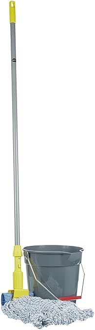 Amazon Basics Loop-End Rayon Finish Commercial String Mop Head for Floor Cleaning 5 Inch Headband Medium 6-Pack