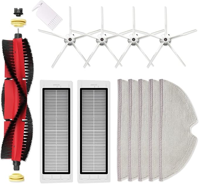 BeNtli Vacuum Cleaner PartsRemovable Main BrushWashable HEPA Filter ClothCompatible for Xiaomi S6 MaxV S60 S65 S5 MAX S6 Pure T6 (Color : As Shown-17)