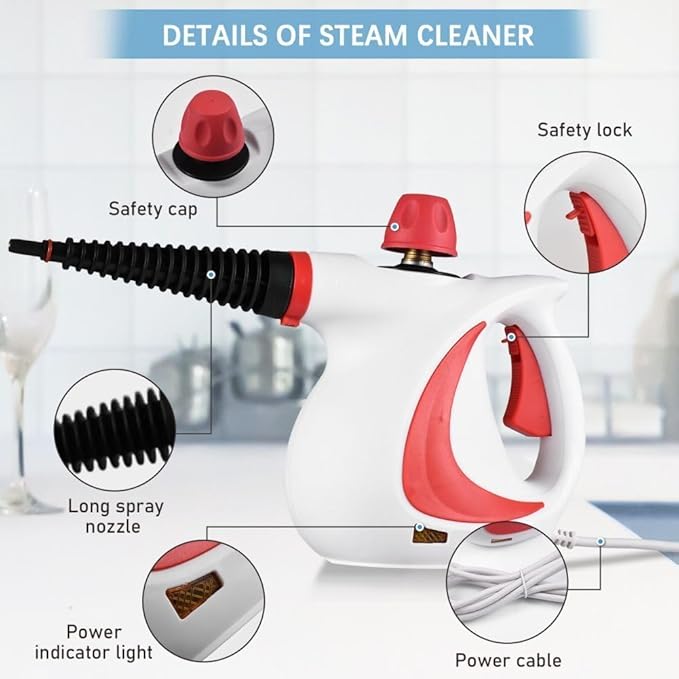 Steammaster Pro Handheld Steam Cleaner 10 In 1 Handheld Pressure Multi Purpose Cleaner Home Use (Blue)