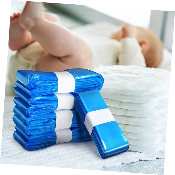 NUOBESTY 5 Rolls Pe Diaper Trash Bags 260mm X 7m Thickened Waterproof Blue Diaper Pail Liners for Home Nappy Disposal