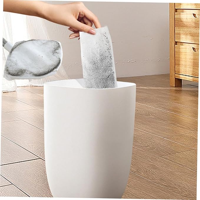 Rotatable Dust Mop with Retractable Long Handle No-wash Microfiber Floor Cleaning Mop White Triangular Triangle Shape for Home Use Convenient Hand-Free Dust Removal