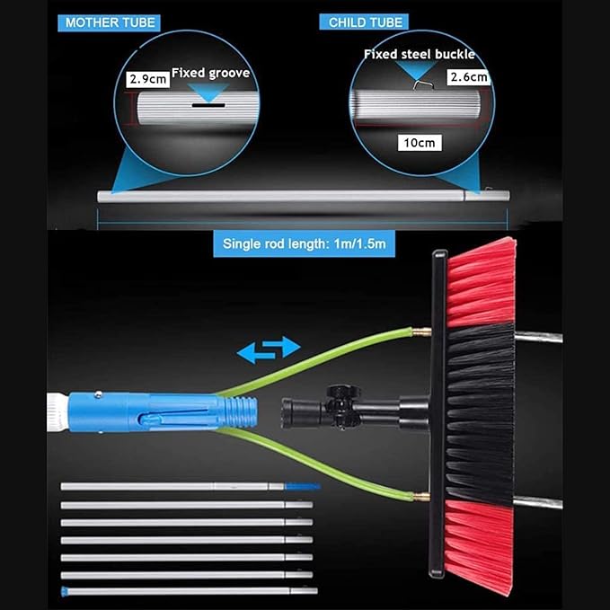 photovoltaic Cleaner Window Cleaning Pole 5-12m Window Cleaning Pole Window Cleaner Kit Water/Hose Fed Pole Window Cleaning Brush Equipment Cleaning Photovoltaic and Solar Panels / 12m Rod