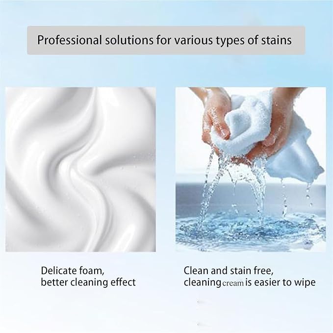 Multi-purpose Rinse-Free Cleaning Cream Heavy-Duty Kitchen Degreaser Foam Cleaner All-Purpose Household Cleaners for Kitchen Bathroom Furniture Stainless Steel (Green)