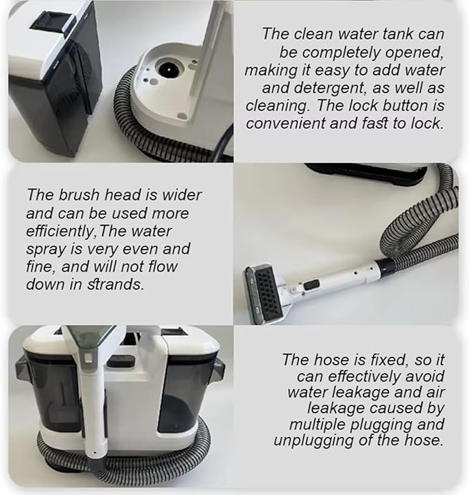 Portable Carpet and Upholstery Deep Cleaner12Kpa Power Suction with Versatile Tools for Pets Area Rugs and Couches