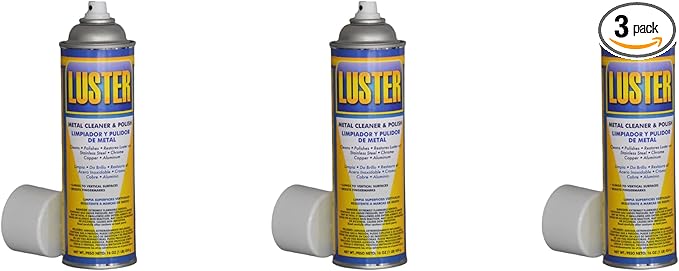 Luster Metal Polish Aerosol - Water-Based Metal Cleaner | Removes Oil Food Stains Watermarks | Restores Shine to Stainless Steel Chrome Copper Aluminum | No Greasy Film or Fingerprints (3)